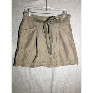 Womens Loft Skirt Army Green Grey Casual Tie Front Cute Spring Summer Lagenlook